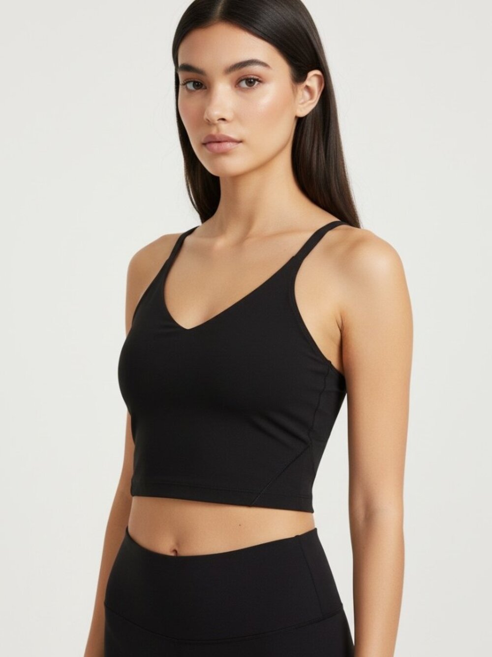 Lululemon Black Racerback Bra Tank Size 8 Built In Shelf Bra Yoga Athleisure